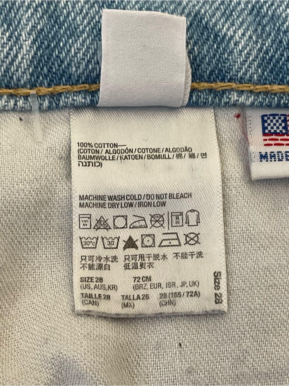 American Apparel High Waist Cuff Jean Shorts 28 - Picture 13 of 14